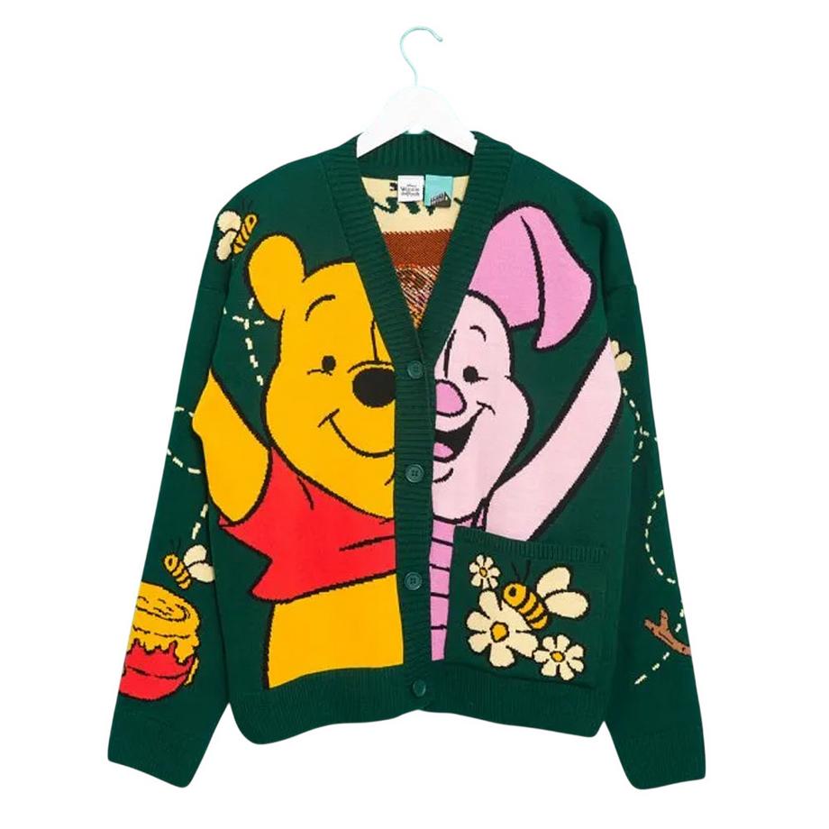Winnie the Pooh Cardigan Lavorato a Maglia Winnie the Pooh Grafico  