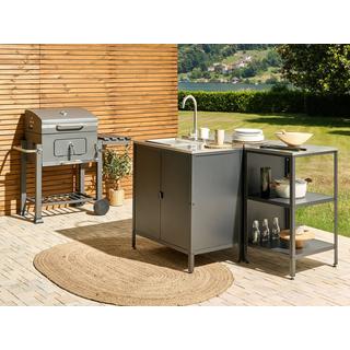 Beliani Outdoor-Kücheninsel aus Stahl Modern VILAMA  