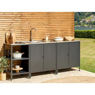 Beliani Outdoor-Kücheninsel aus Stahl Modern VILAMA  