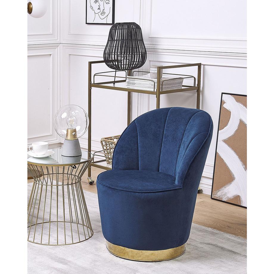 Beliani Fauteuil en Velours Glamour ALBY  