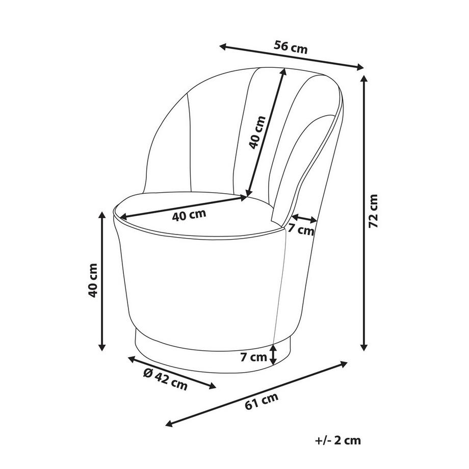 Beliani Fauteuil en Velours Glamour ALBY  