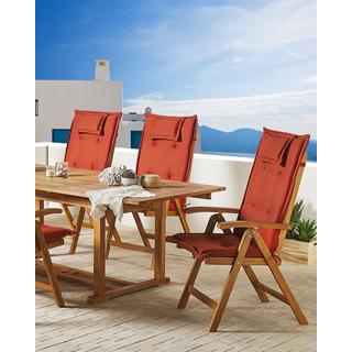 Beliani Lot de 6 chaises en Acacia Traditionnel JAVA  