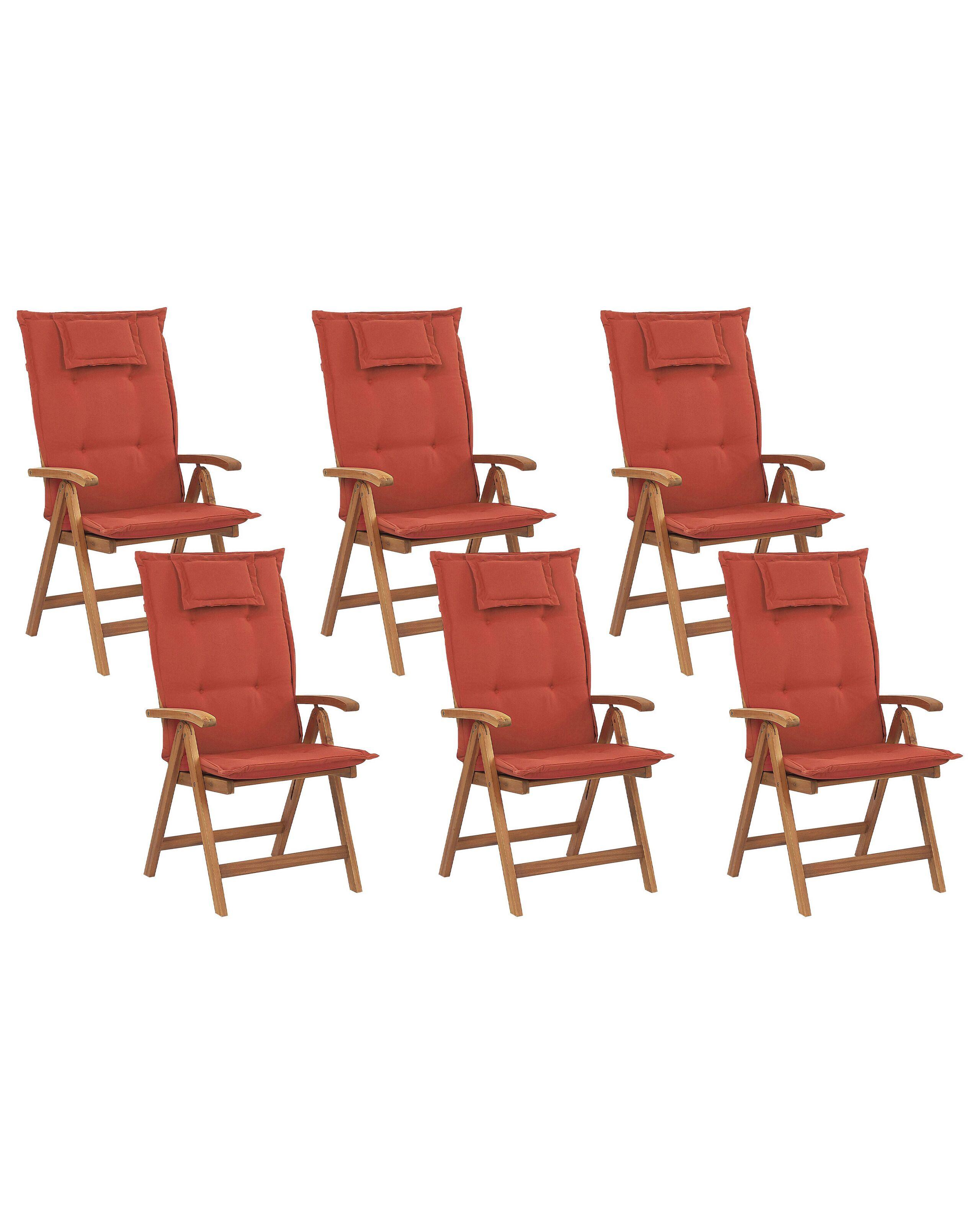 Beliani Lot de 6 chaises en Acacia Traditionnel JAVA  