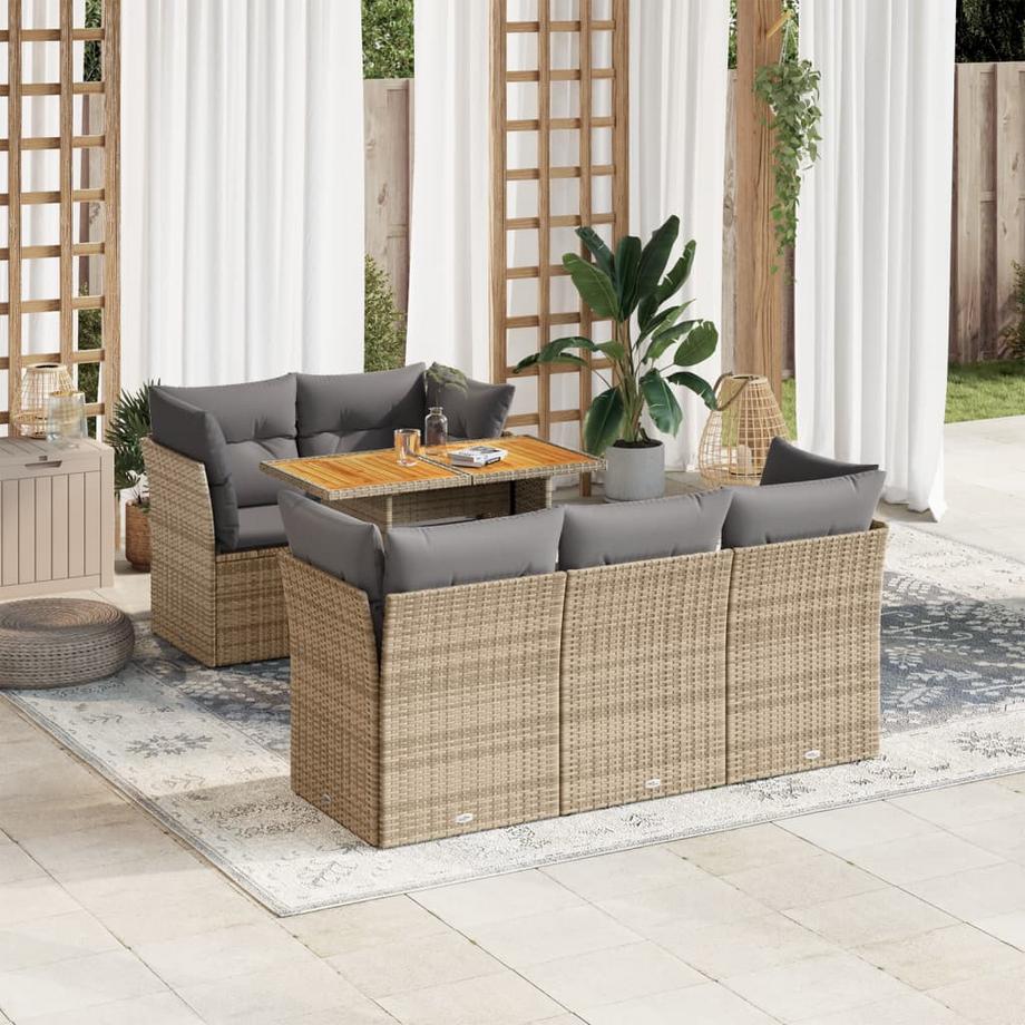 VidaXL Ensemble de canapés de jardin rotin synthétique  