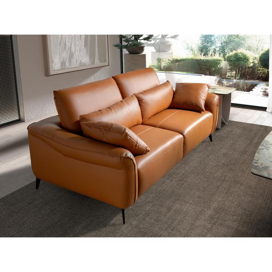 ANGEL CERDA Divano a 3 posti in pelle marrone  