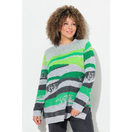 Ulla Popken  Pullover, Strickmuster, Rundhals, Langarm 