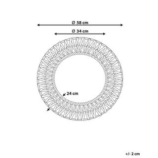 Beliani Wandspiegel aus Wasserhyazinthe Boho SABAOI  