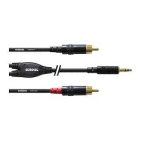 Cordial  Cordial CFY 1.5 WCC Audio-Kabel 1,5 m 2 x RCA 3.5mm Schwarz 