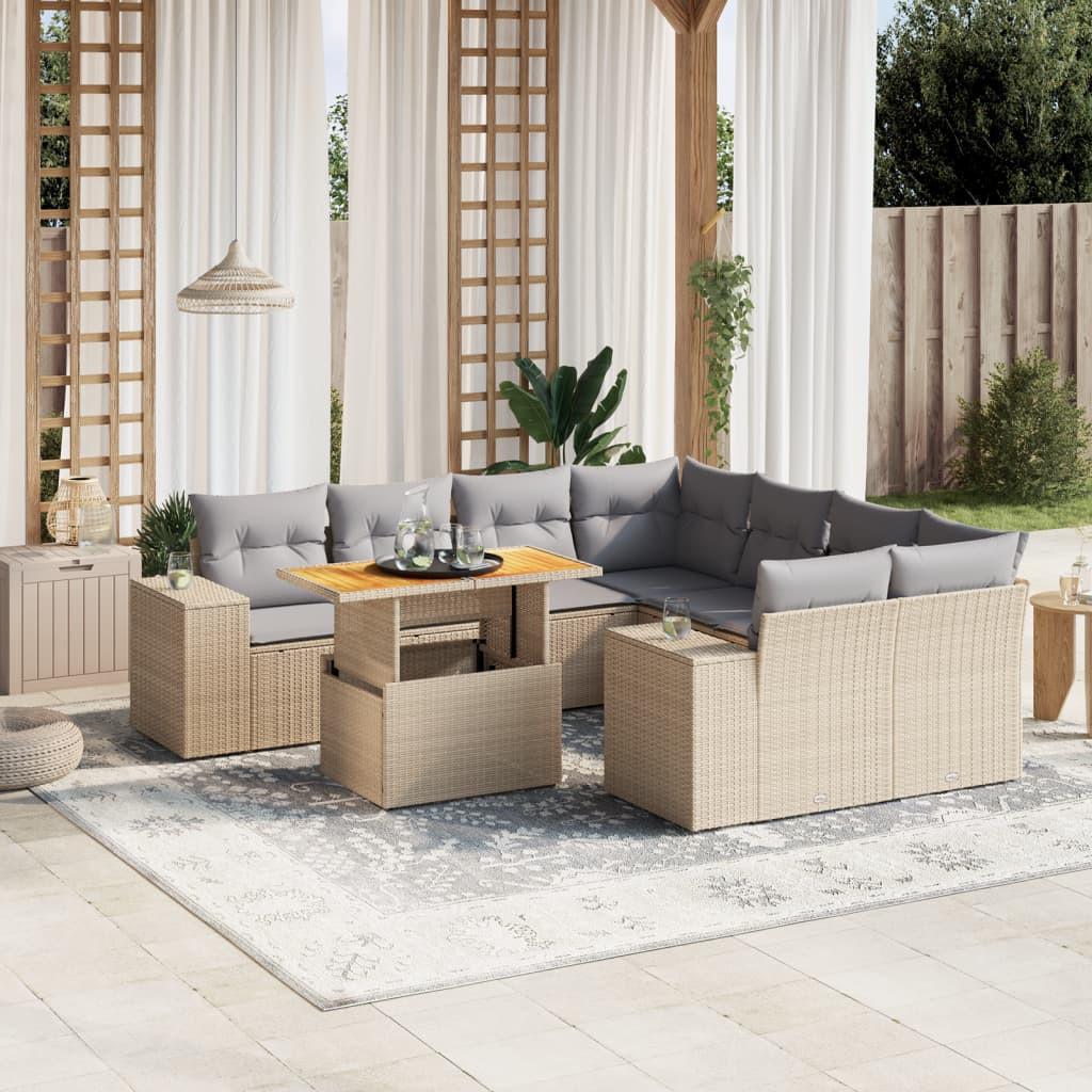 VidaXL Ensemble de canapés de jardin rotin synthétique  