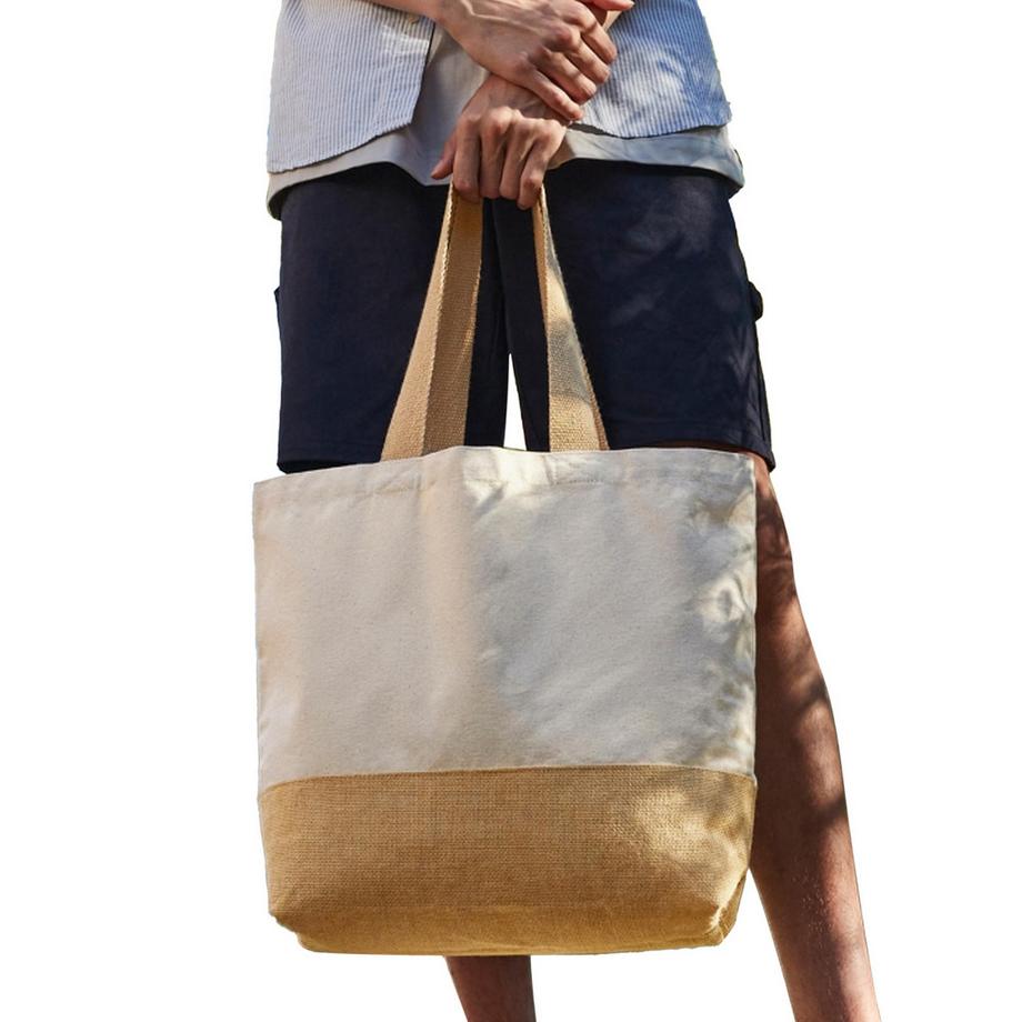 Westford Mill Canvas Tragetasche mit Jute Boden  