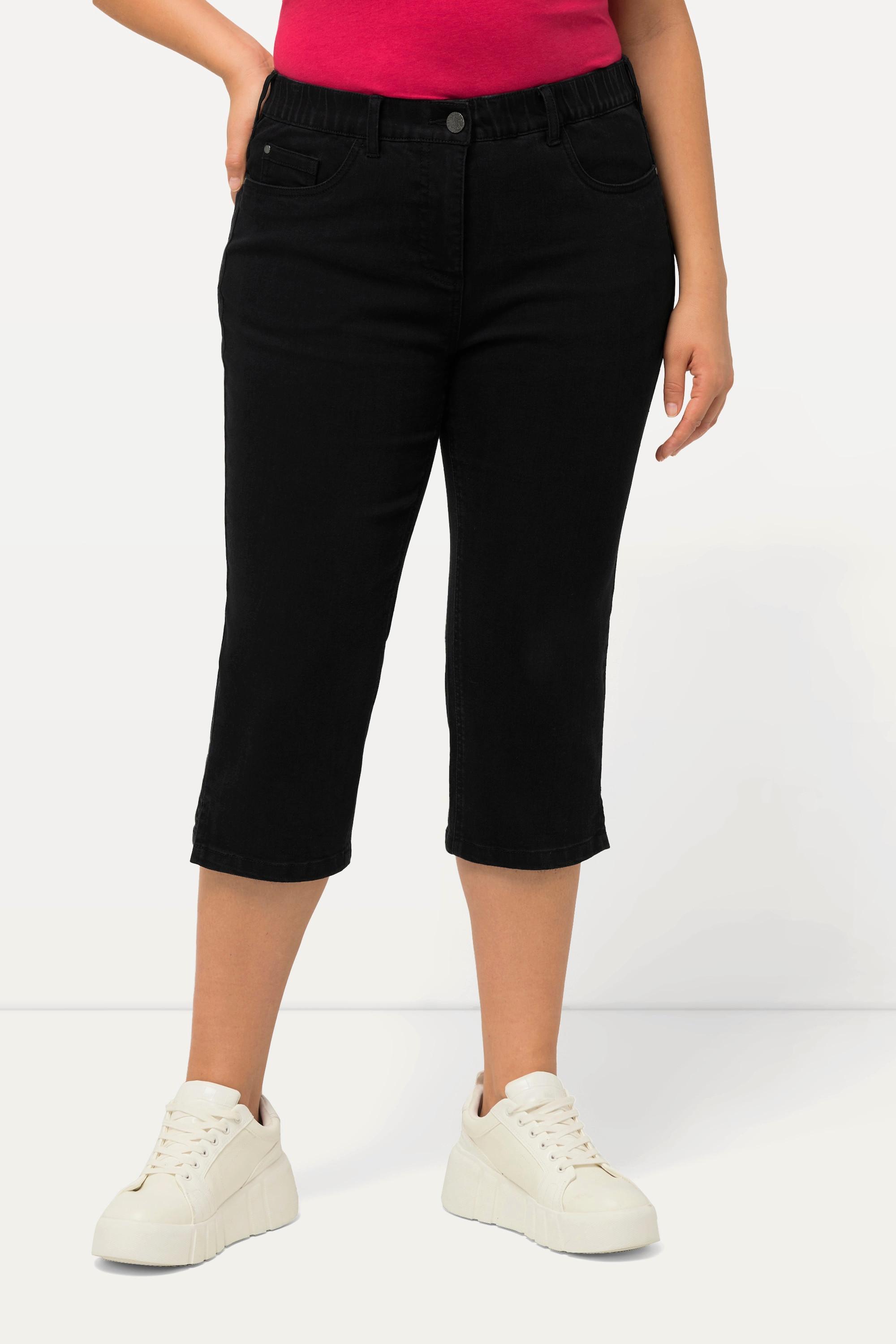 Ulla Popken  Capri Jeans Sarah, schmale 5-Pocket-Form, Saumschlitz 