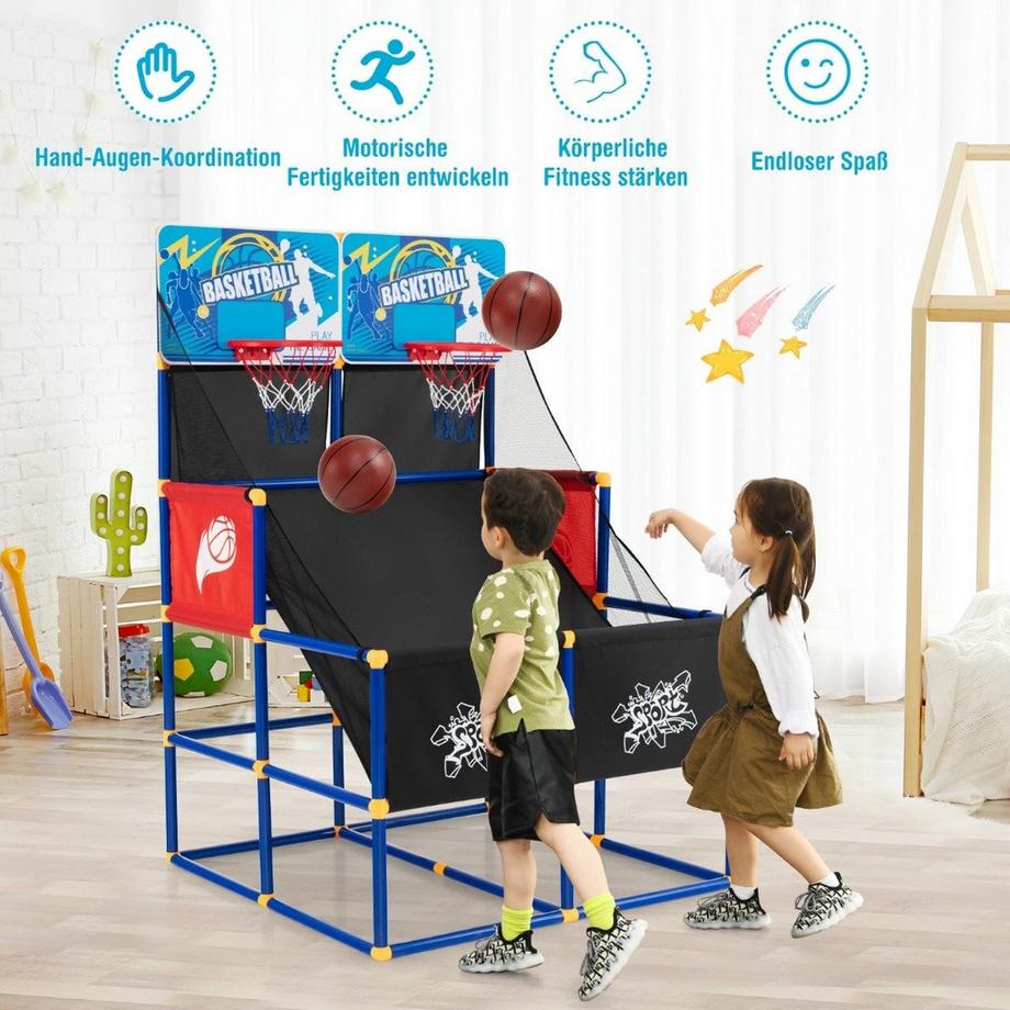 Northio  Basketball-Arcade-Spiel für Kinder Basketballständer mit 2 Körben 90 x 90 x 140 cm 