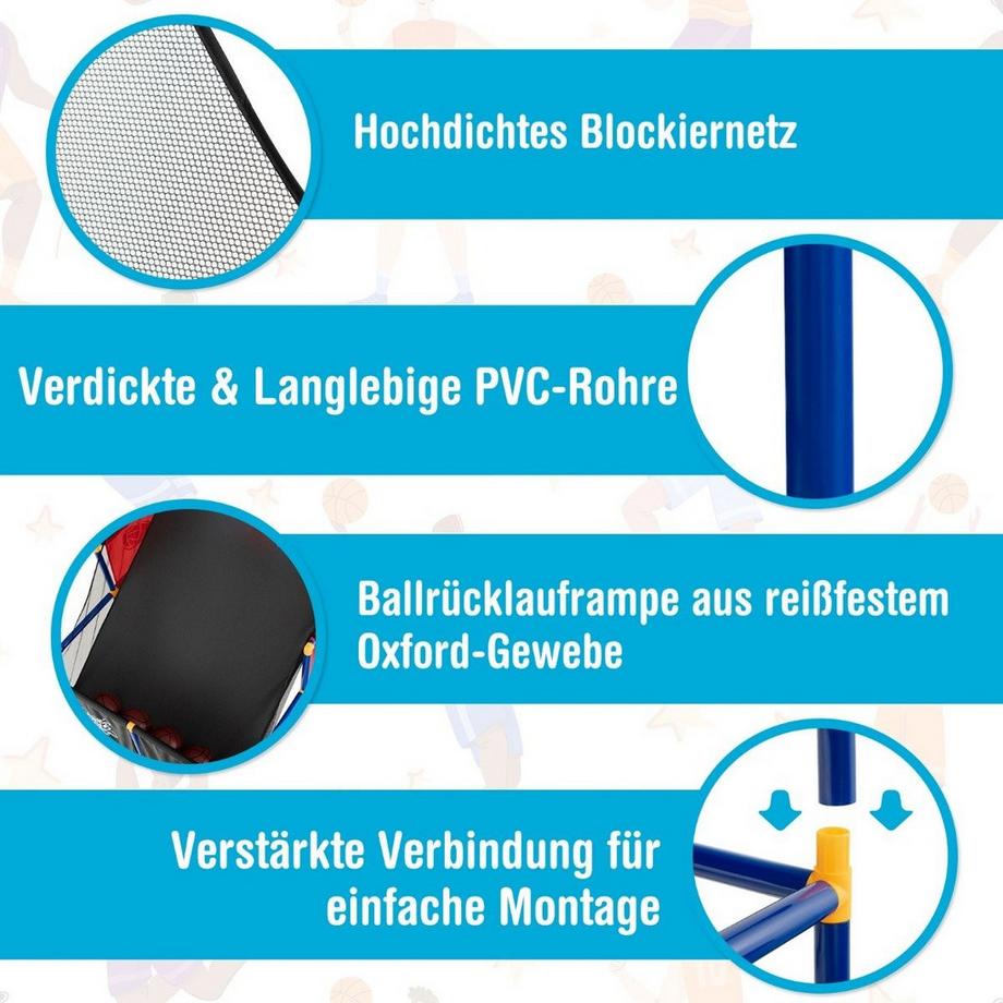 Northio  Basketball-Arcade-Spiel für Kinder Basketballständer mit 2 Körben 90 x 90 x 140 cm 