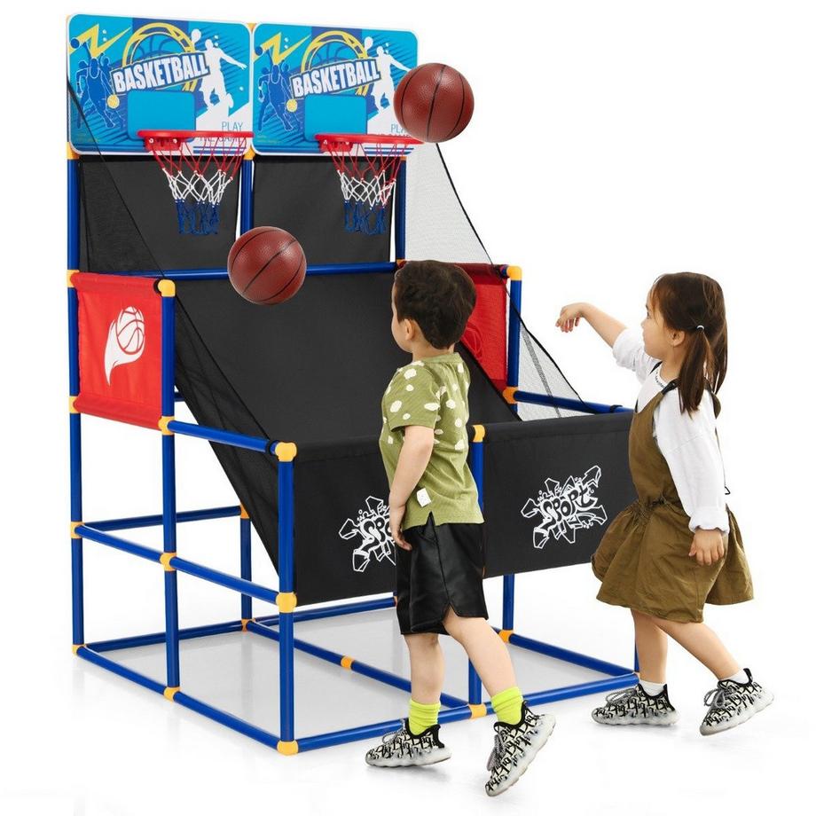 Northio  Basketball-Arcade-Spiel für Kinder Basketballständer mit 2 Körben 90 x 90 x 140 cm 