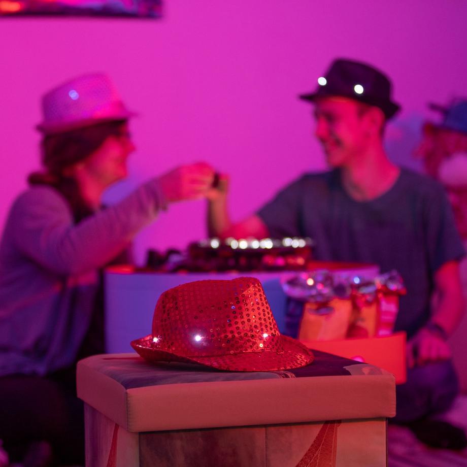 B2X  Lot de 2 chapeaux à paillettes LED 