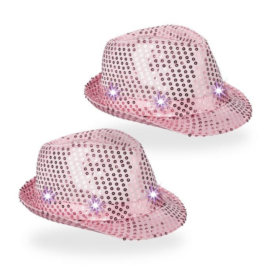 B2X  Lot de 2 chapeaux à paillettes LED 
