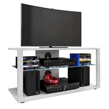 Bois TV Lowboard Armoire TV Rack Console Meubles Table TV Phono Verre Folas L