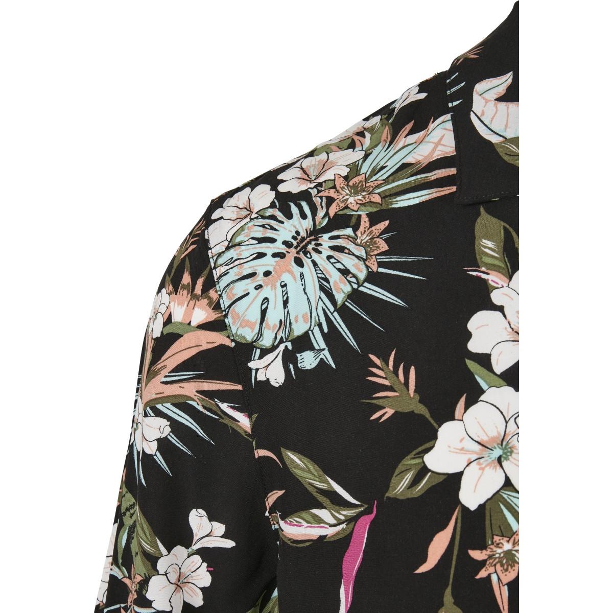URBAN CLASSICS Viskose All Over Print Resort Hemd  