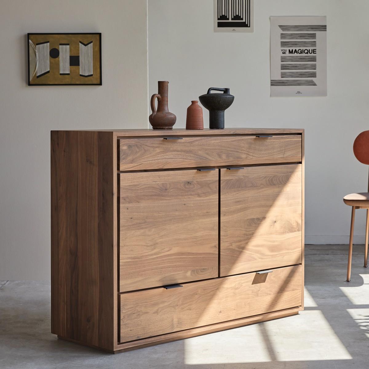 Tikamoon Credenza in noce massello 120 cm Senson  