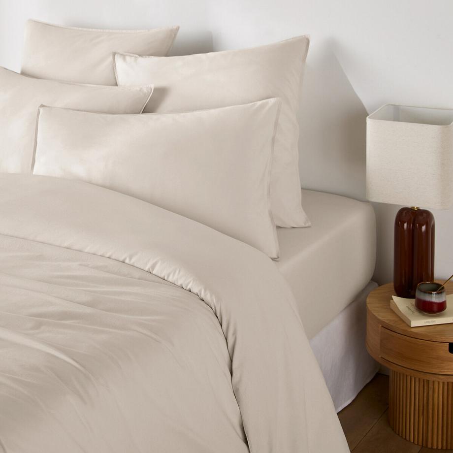 Housse de couette unie en coton lavé