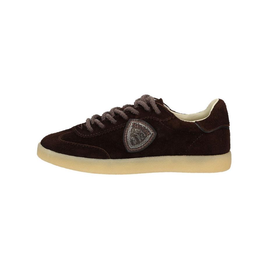 Blauer Sneaker en daim avec logo bouclier  