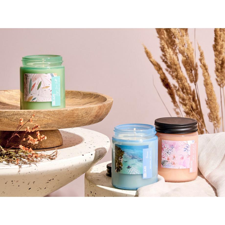 Beliani Duftkerzen 3er Set aus Sojawachs FRUITY BLOOM  