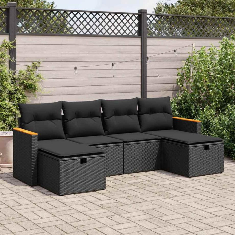 VidaXL Ensemble de canapés de jardin rotin synthétique  