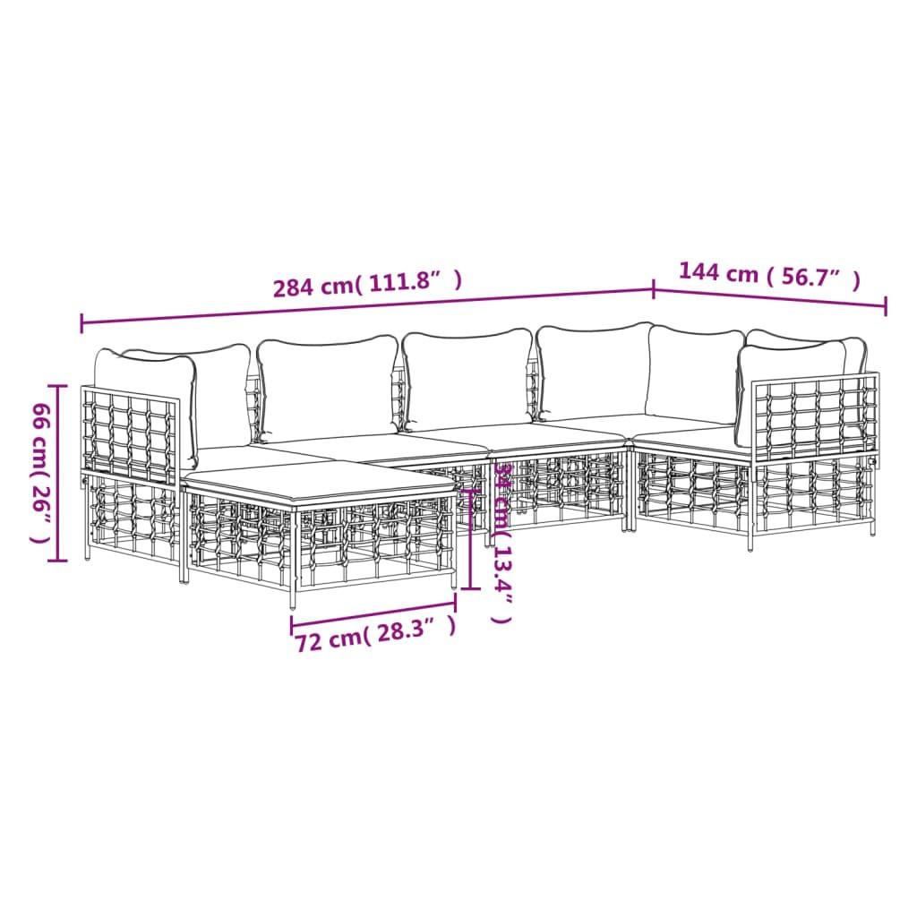 VidaXL set mobili da giardino Polirattan  