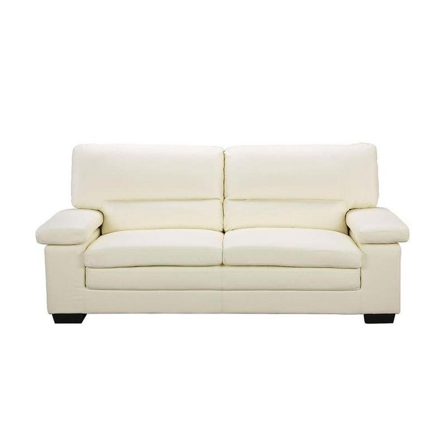 Vente-unique Canapé 3 places et fauteuil en cuir de buffle ivoire MIMAS II  