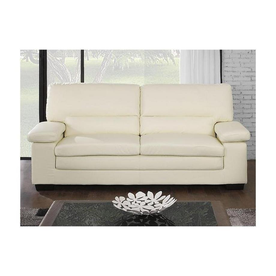 Vente-unique Canapé 3 places et fauteuil en cuir de buffle ivoire MIMAS II  