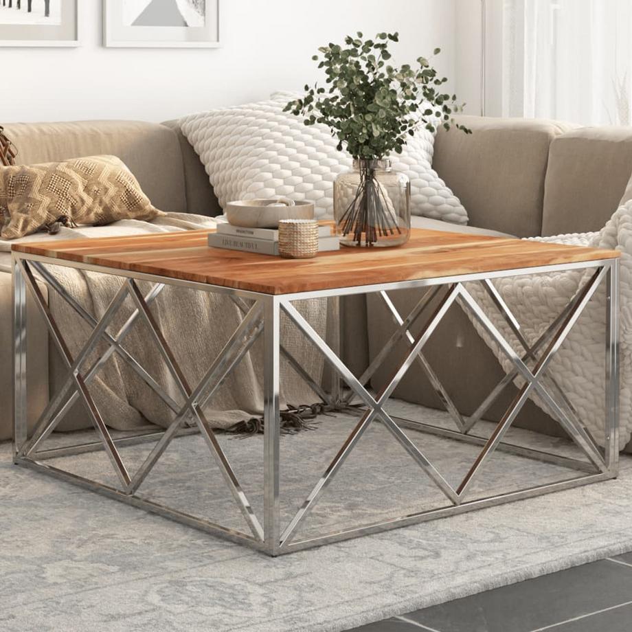 VidaXL Table basse acier inoxydable  