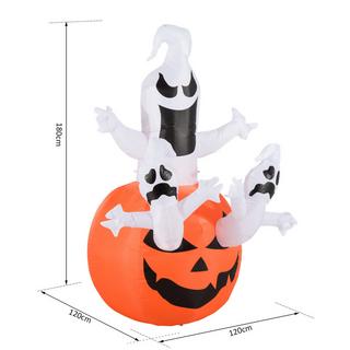 HOMCOM Halloween Aufblasbarer Kürbis  