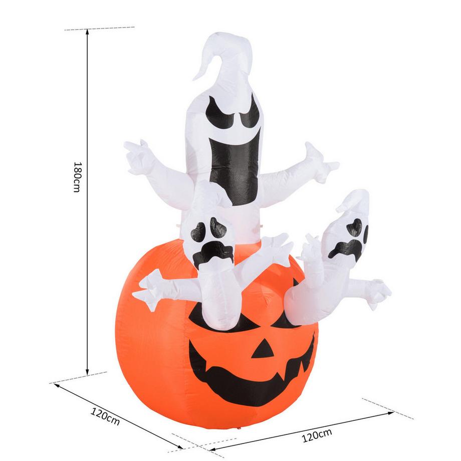 HOMCOM Citrouille gonflable d'Halloween  