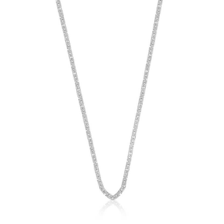 Collier chaine royale classique en or blanc 750, 2mm, 45cm