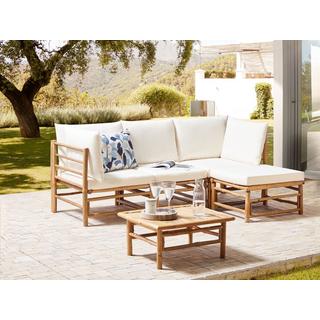 Beliani Garten-Eckmodul aus Bambusholz Boho CERRETO  