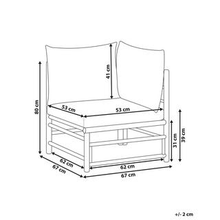 Beliani Garten-Eckmodul aus Bambusholz Boho CERRETO  
