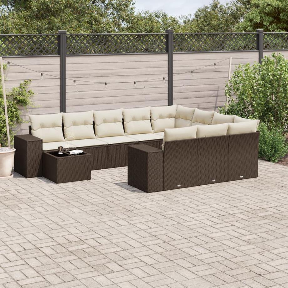 VidaXL set divano da giardino Polirattan  