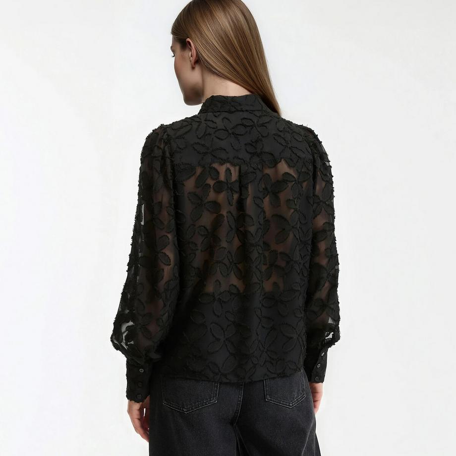 La Redoute Collections Langarm Burnout Bluse  