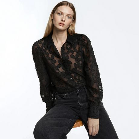 La Redoute Collections Camicetta Maniche Lunghe Burnout  