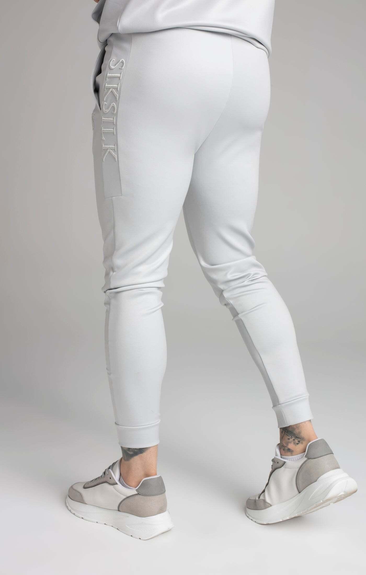 Sik Silk  Pantalon de survêtement Grey Embroidered Panel Cuffed Pant 