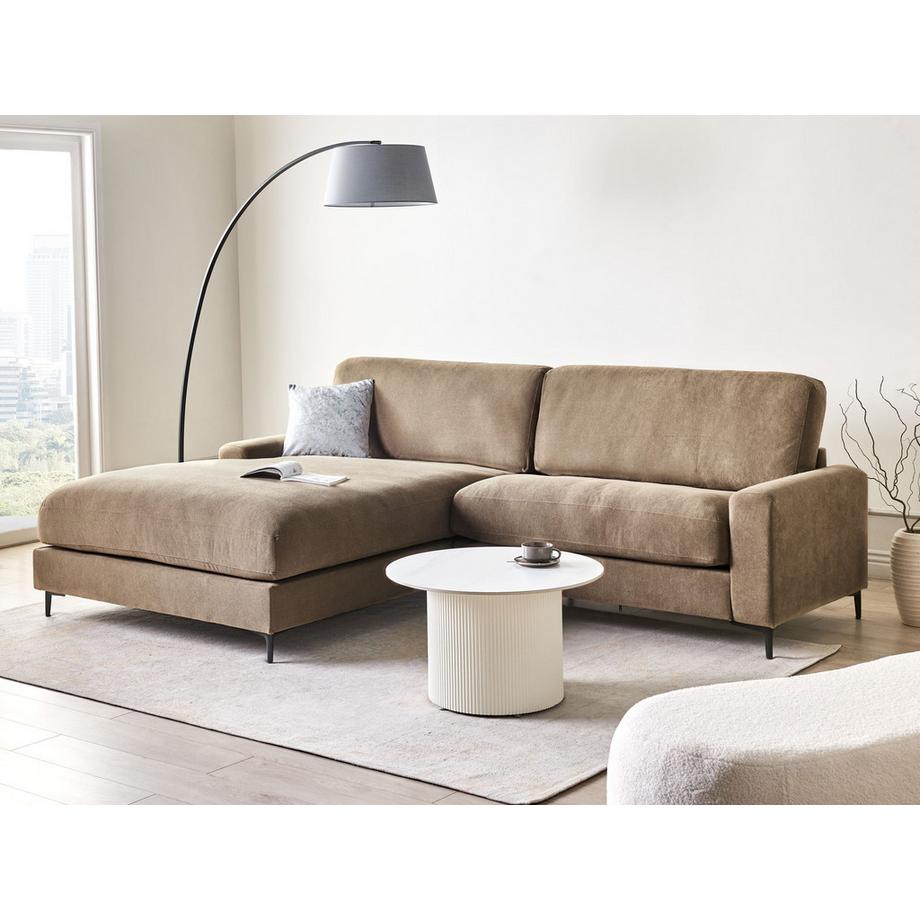 Beliani Canapé d'angle gauche en Tissu Moderne MALOY  