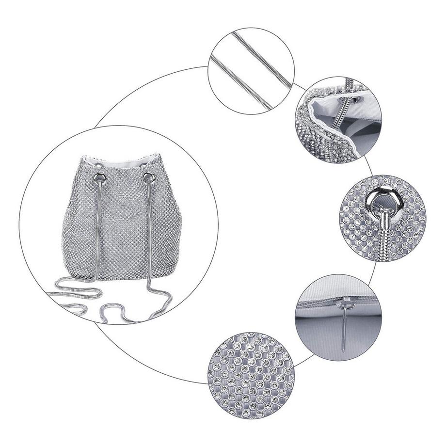 Only-bags.store Sac à main de soirée petit sac à paillettes sac à bandoulière sac à chaîne  