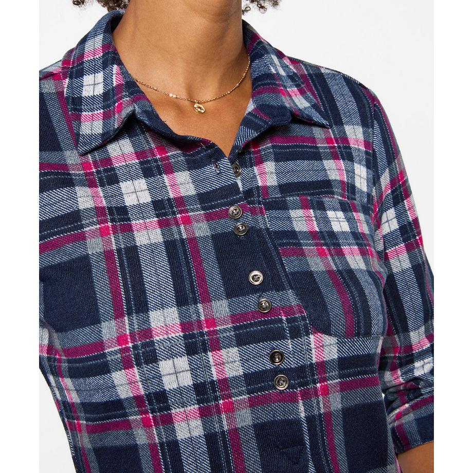 Joe Browns Jersey-Tunika mit Kragen und Karoprint  