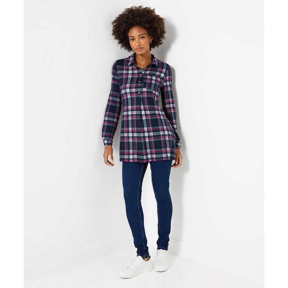 Joe Browns Jersey-Tunika mit Kragen und Karoprint  