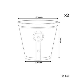 Beliani Lot de 2 pots de fleurs en Mélange de pierre Rétro VARI  