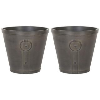 Beliani Set di 2 vasi per piante en Polvere di Pietre Retrò VARI  