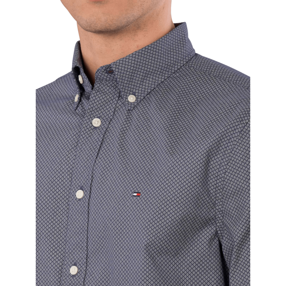 TOMMY HILFIGER  Flex Poplin Shirt Micro Print 