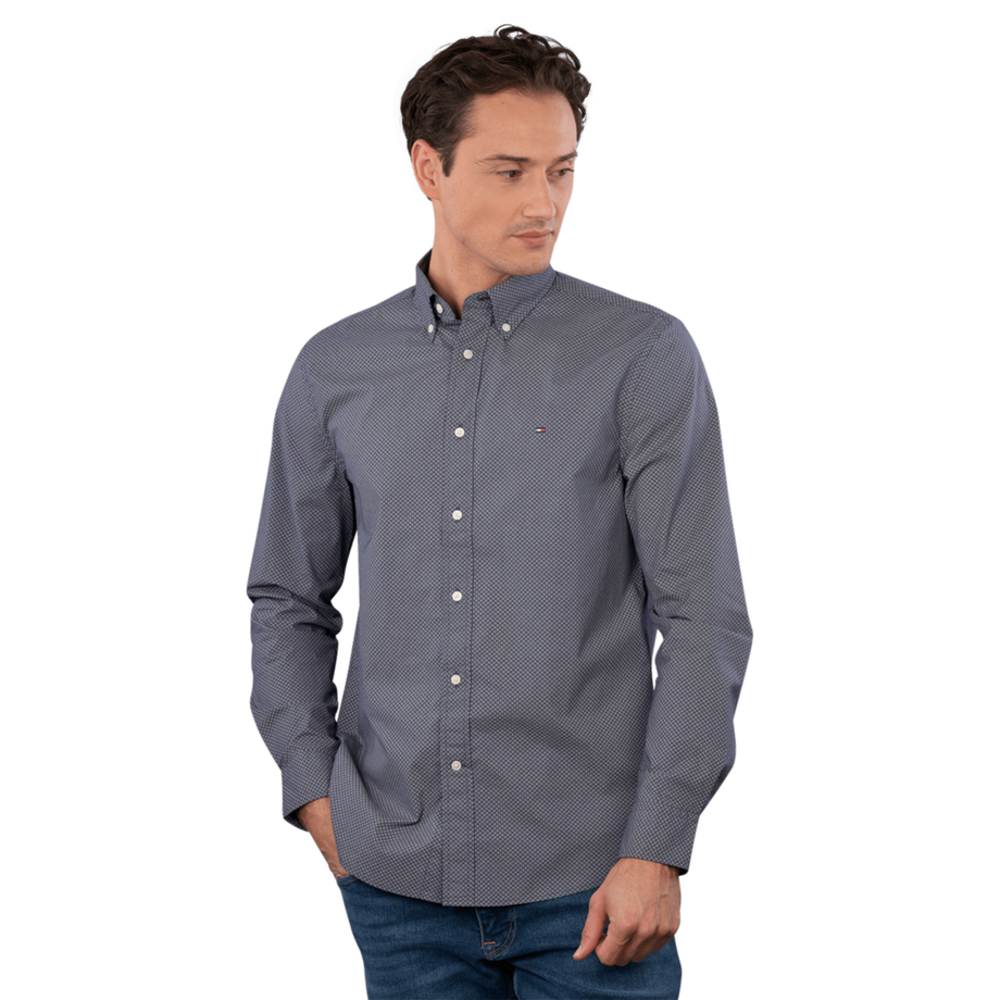 Flex Poplin Shirt Micro Print