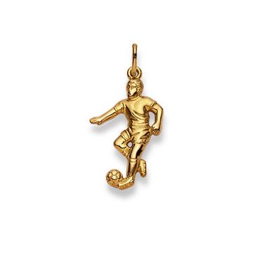 Pendentif football or jaune 750, 30x15mm