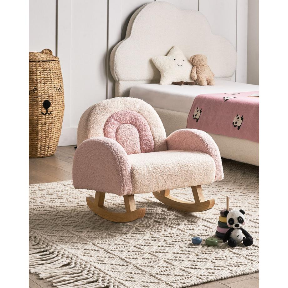 Beliani Sedia a dondolo per bambini en Bouclé Cottage OMBO  